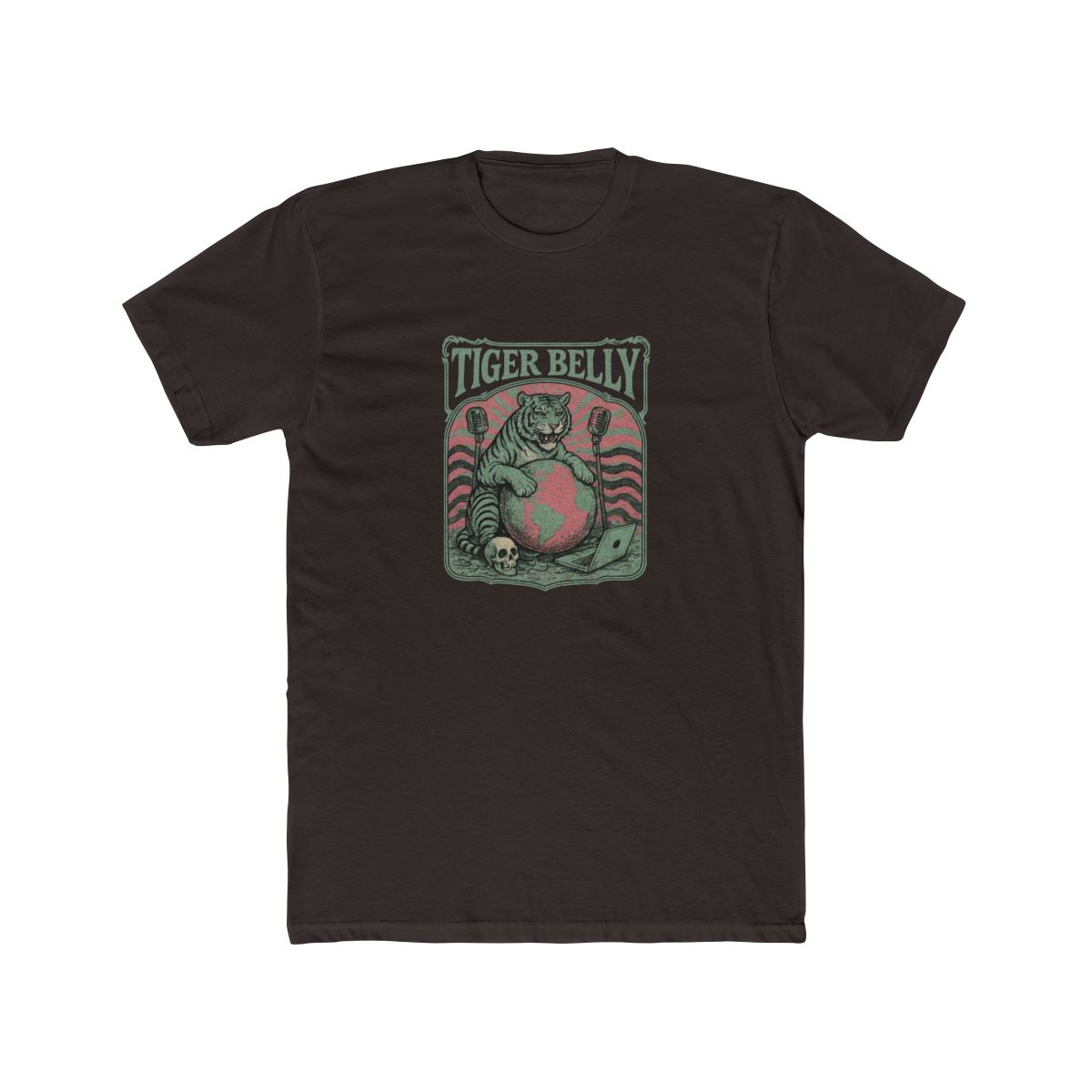 Tiger Belly Laptop Globe | Programmer Tee, Gamer Shirt, Tech Humor Gift - alternate angle 3, merchandise
