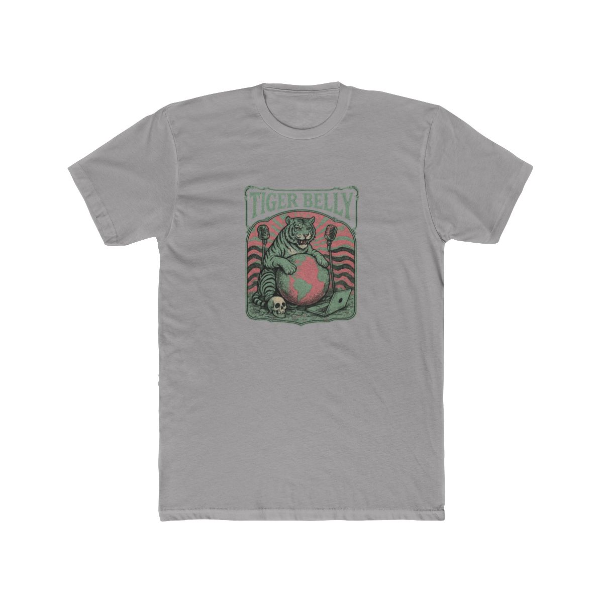 Tiger Belly Laptop Globe | Programmer Tee, Gamer Shirt, Tech Humor Gift - alternate angle 2, merchandise