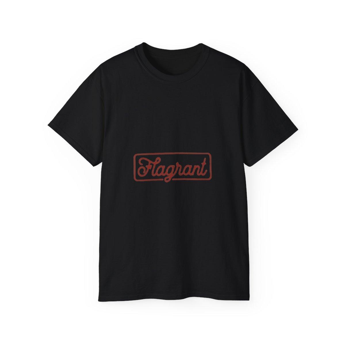 Flagrant logo Tee | Retro brown outline, casual graphic shirt | Flagrant Podcast