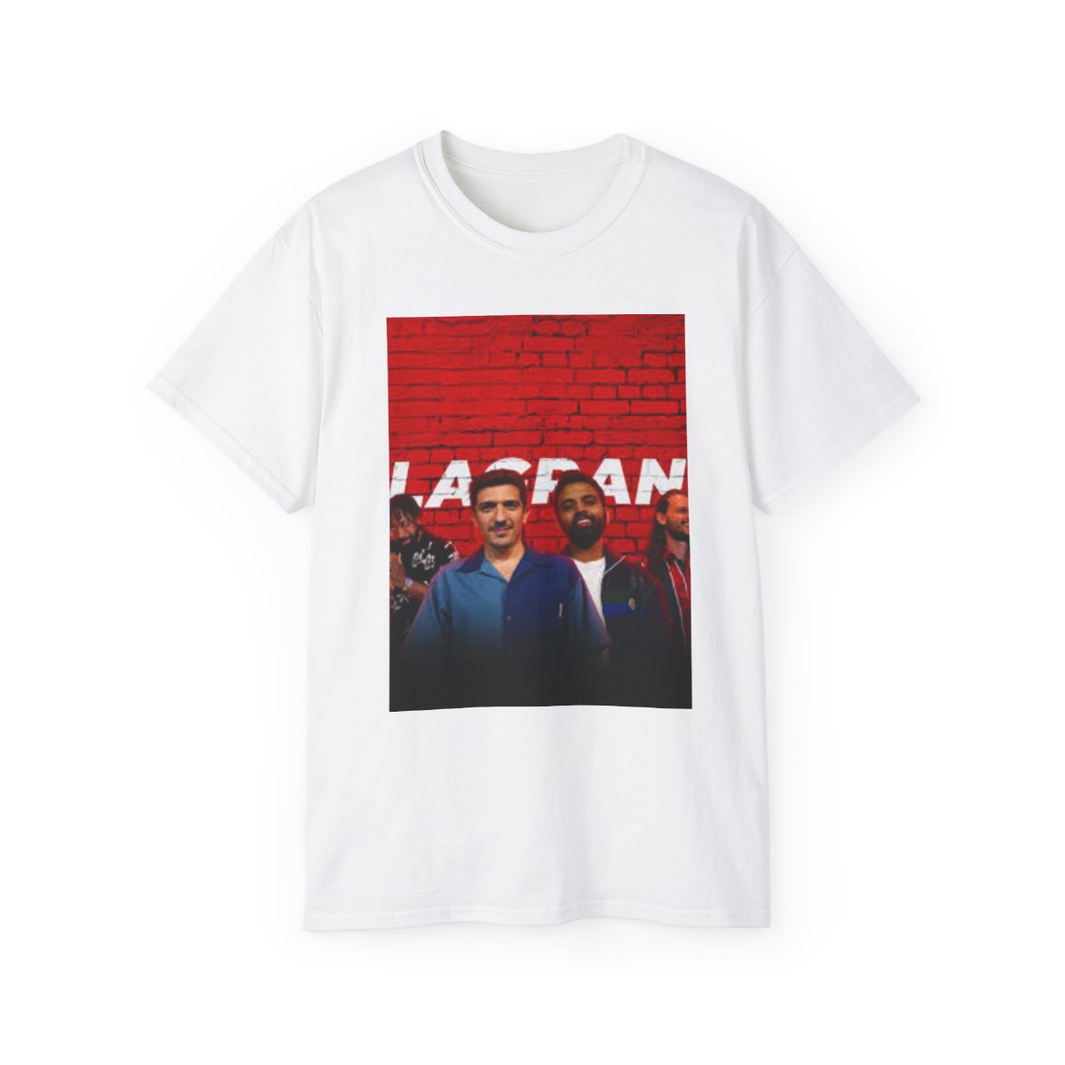 Photo Tee | Square Portrait on Red Brick Background | Flagrant Podcast