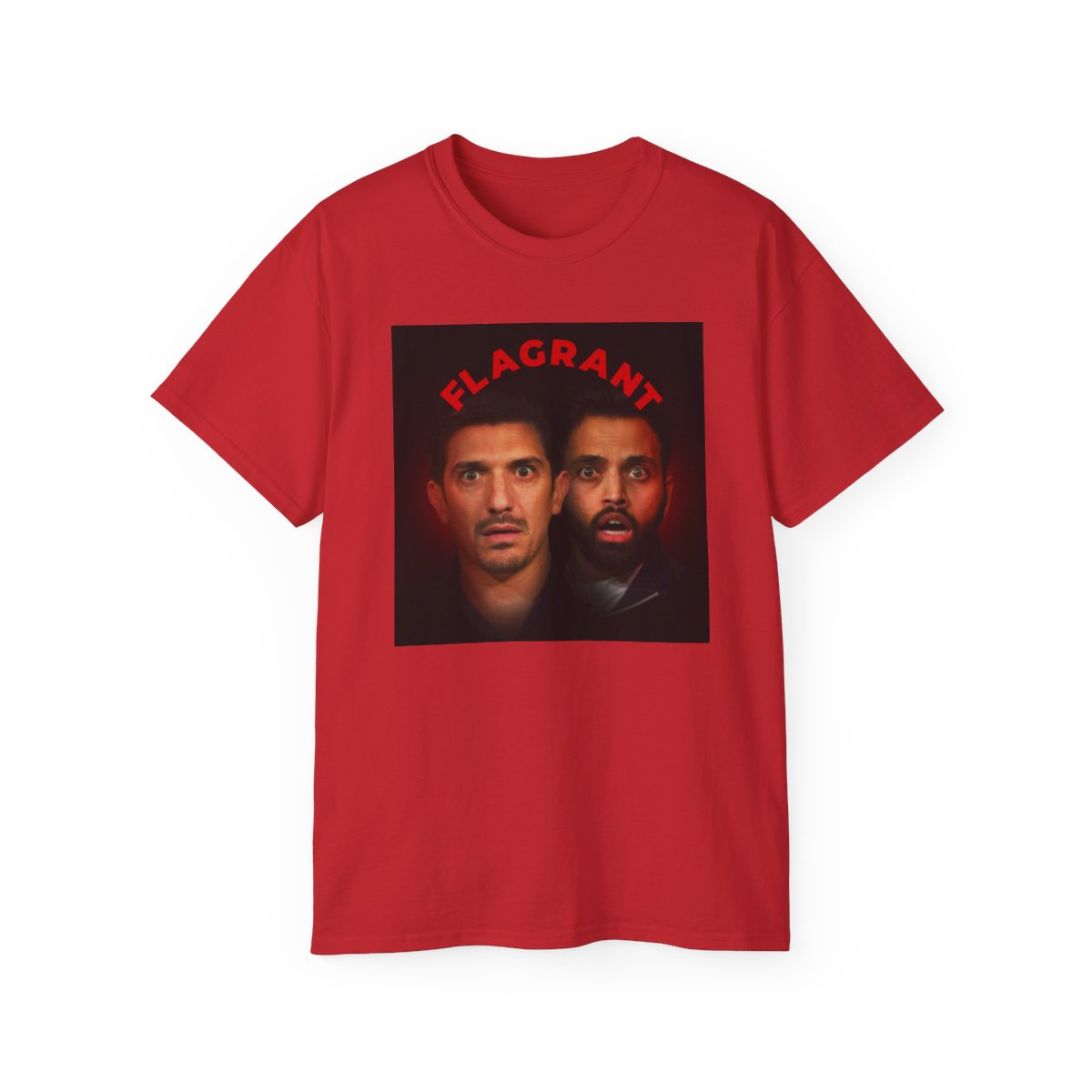 Flagrant Faces Tee | Podcast Hosts Portrait Shirt | Flagrant Podcast - alternate angle 4, merchandise