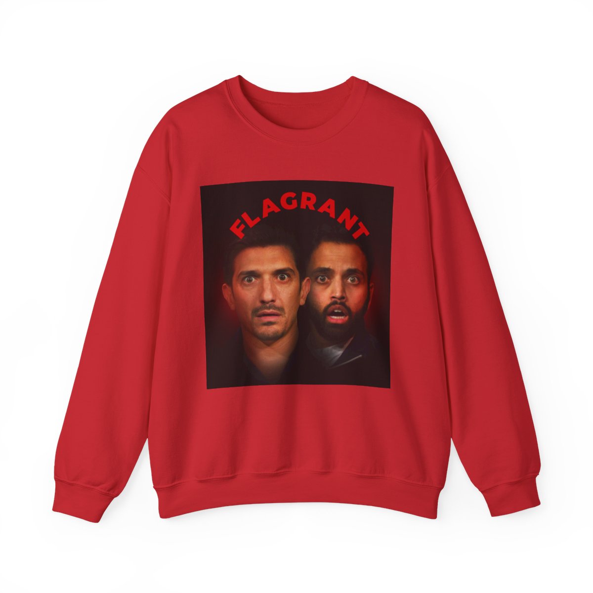 Flagrant Faces Crewneck Sweatshirt | Portrait Graphic Crewneck | Flagrant Podcast - alternate angle 4, merchandise
