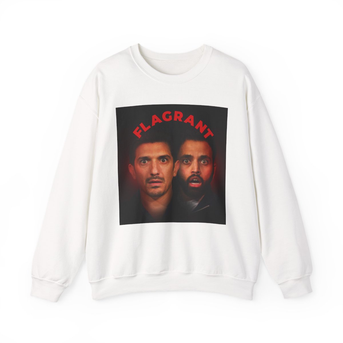 Flagrant Faces Crewneck Sweatshirt | Portrait Graphic Crewneck | Flagrant Podcast - Official Sweatshirts merchandise
