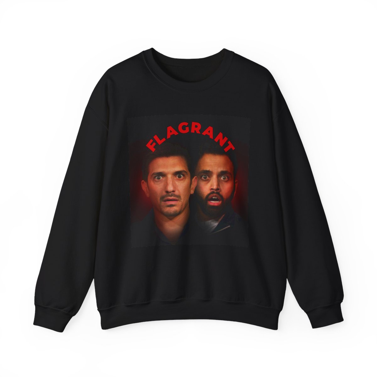 Flagrant Faces Crewneck Sweatshirt | Portrait Graphic Crewneck | Flagrant Podcast