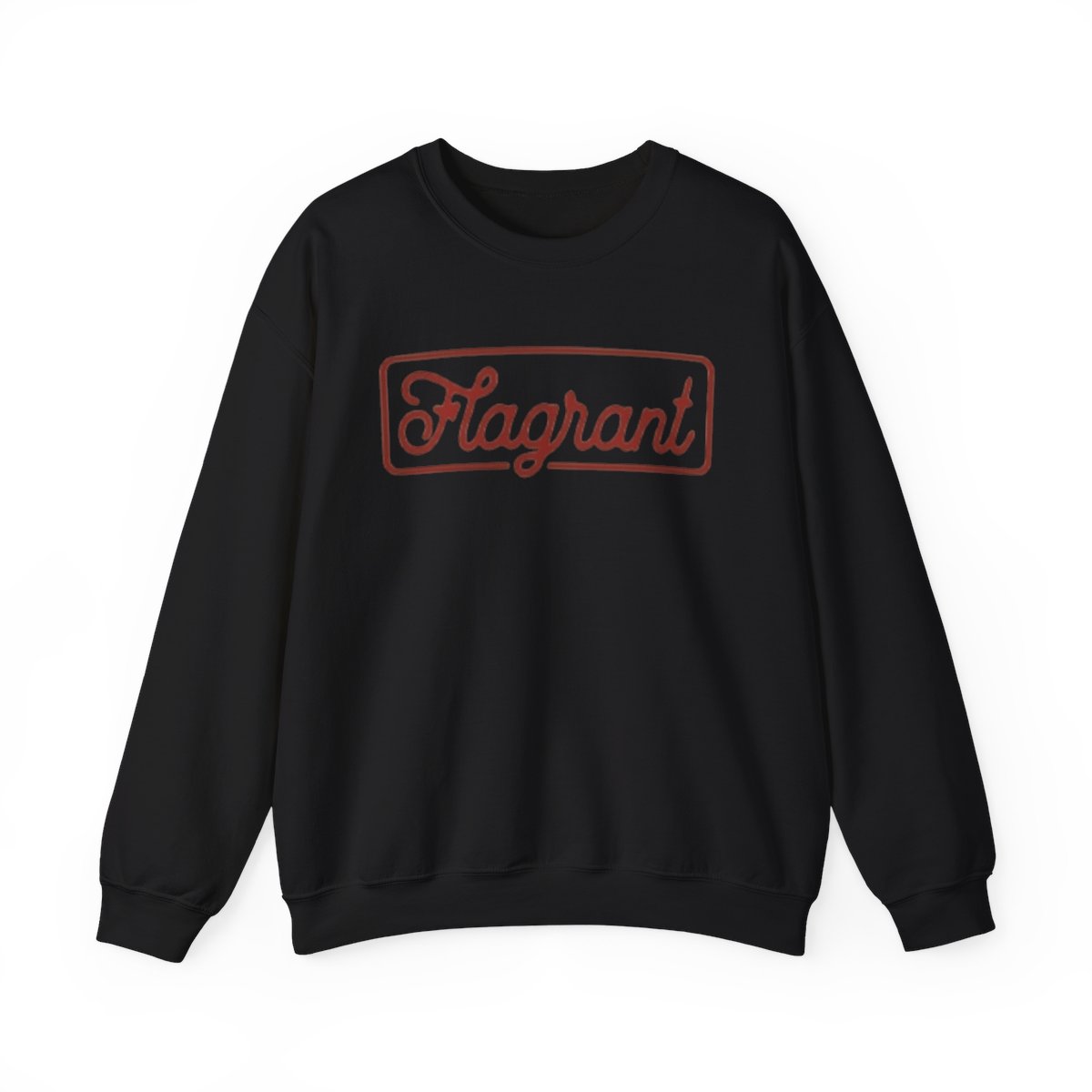 Flagrant script logo Crewneck Sweatshirt | retro cursive design | Flagrant Podcast - alternate angle 2, merchandise