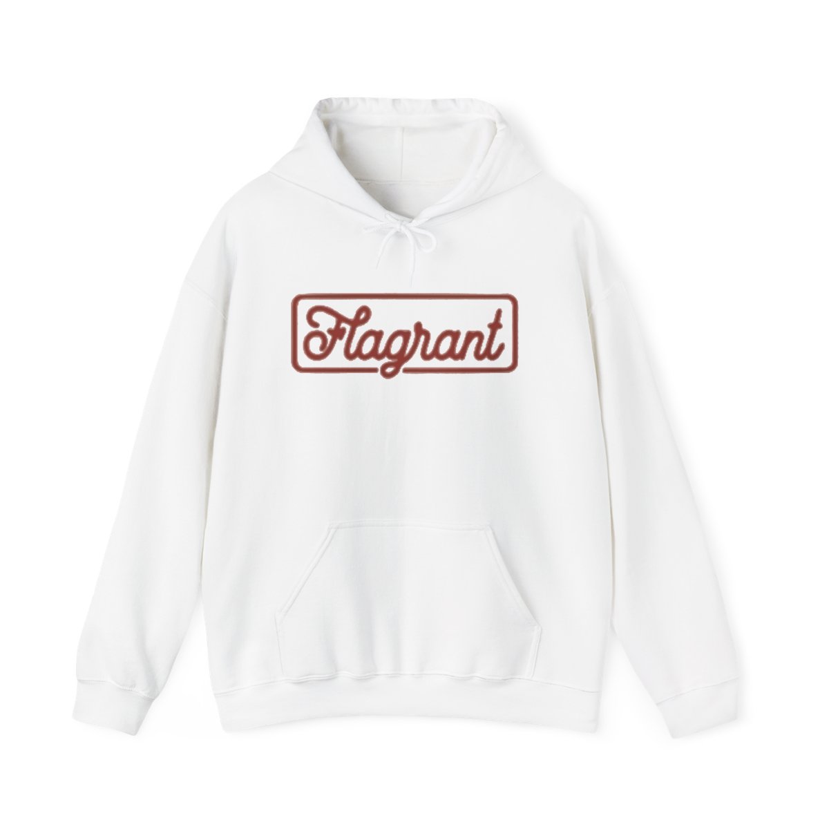 Flagrant script logo Hoodie | white pullover, minimalist streetwear | Flagrant Podcast - Official hoodies merchandise