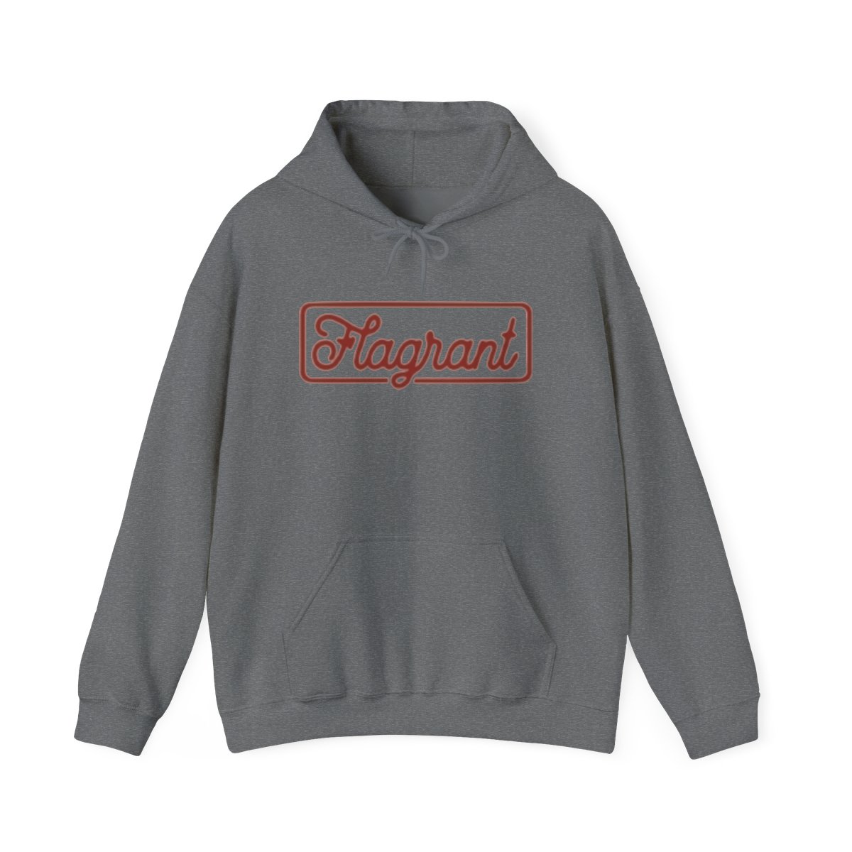 Flagrant script logo Hoodie | white pullover, minimalist streetwear | Flagrant Podcast - alternate angle 3, merchandise