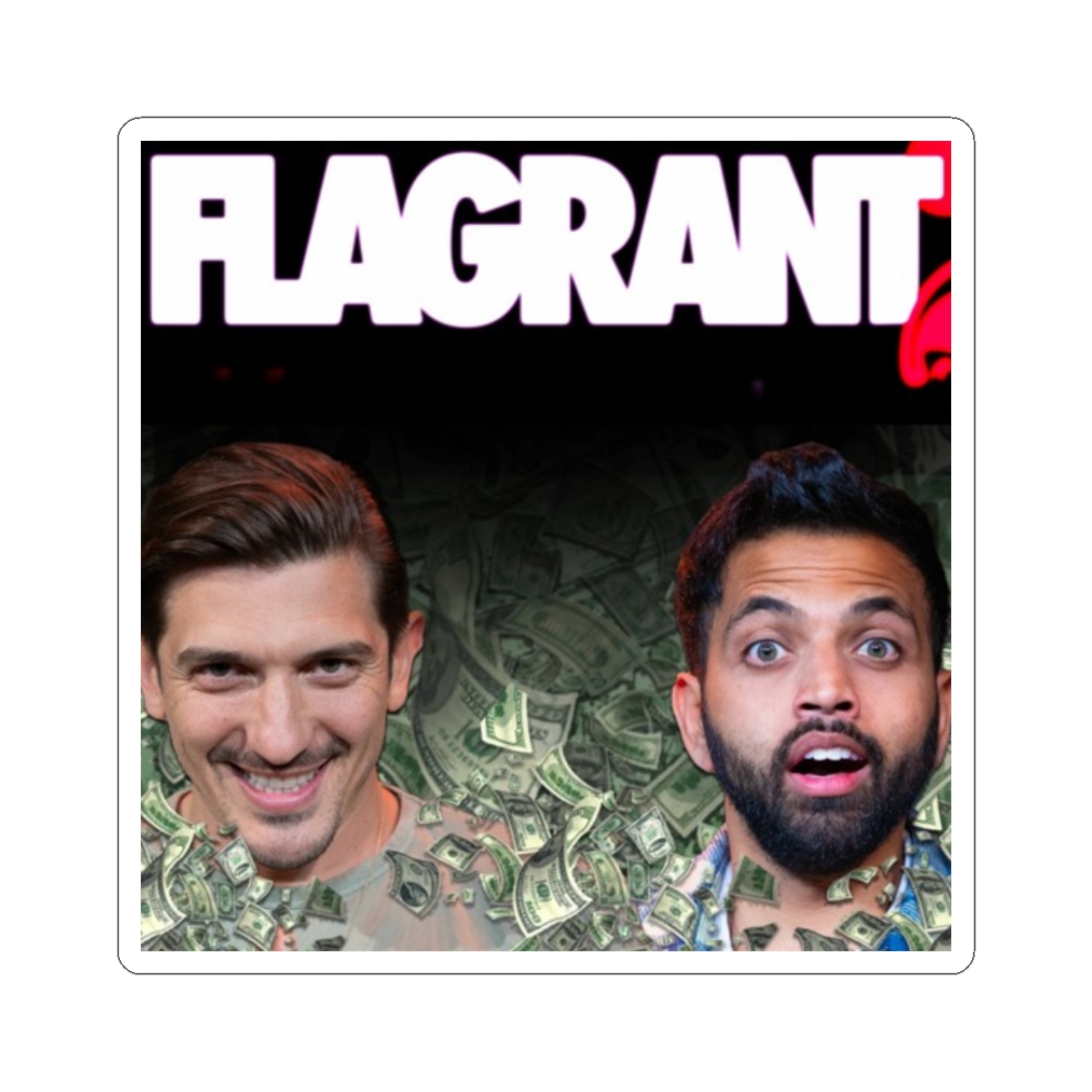 Flagrant "Fearless comedy. Boundless laughs." Sticker - Official Stickers merchandise
